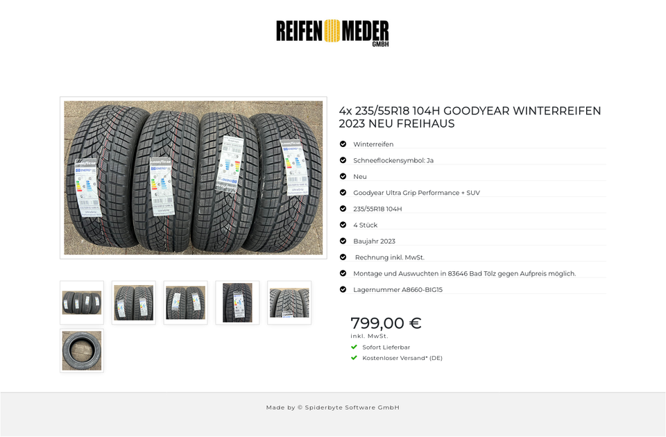 4x 235/55R18 104H GOODYEAR WINTERREIFEN 2023 NEU FREIHAUS #1Q7E – Bild 7