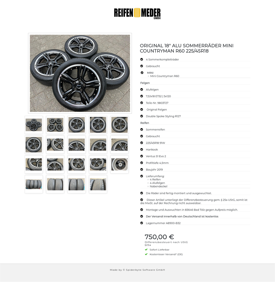 ORIGINAL 18" ALU SOMMERRÄDER MINI COUNTRYMAN R60 225/45R18 #1YML – Bild 20