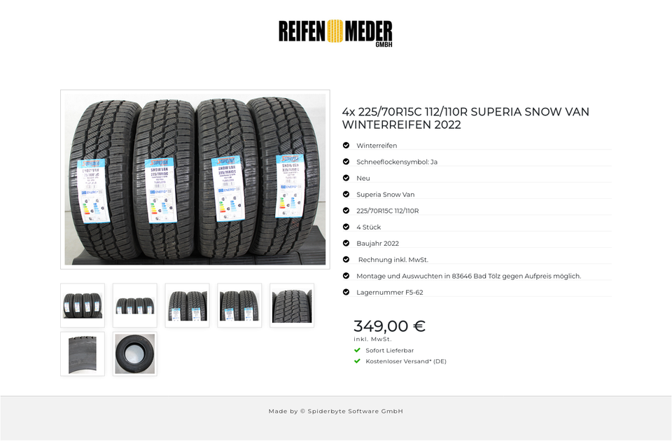 4x 225/70R15C 112/110R SUPERIA SNOW VAN WINTERREIFEN 2022 #1QDE – Bild 8