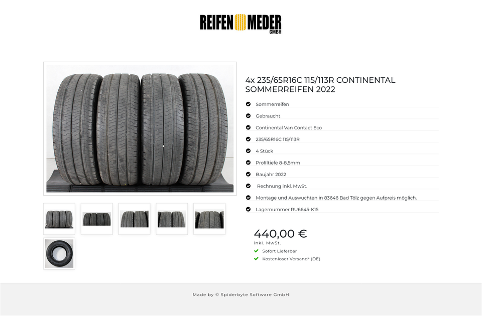 4x 235/65R16C 115/113R CONTINENTAL SOMMERREIFEN 2022 #1AEN – Bild 7