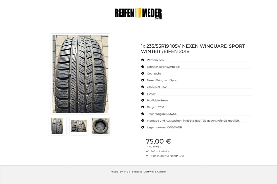 1x 235/55R19 105V NEXEN WINGUARD SPORT WINTERREIFEN 2018 #3885 – Bild 4