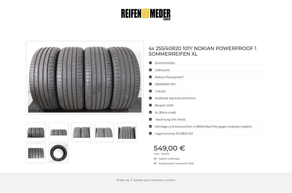 4x 255/40R20 101Y NOKIAN POWERPROOF 1 SOMMERREIFEN XL #208Z – Bild 8