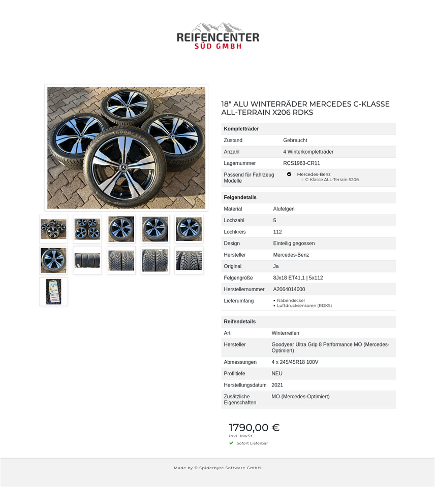 18" ALU WINTERRÄDER MERCEDES C-KLASSE ALL-TERRAIN X206 RDKS #24BE – Bild 12