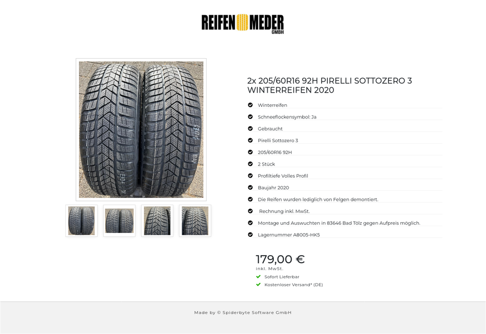 2x 205/60R16 92H PIRELLI SOTTOZERO 3 WINTERREIFEN 2020 #1SGV – Bild 5