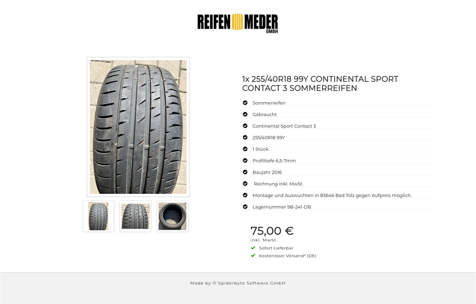 1x 255/40R18 99Y CONTINENTAL SPORT CONTACT 3 SOMMERREIFEN #4134 – Bild 4