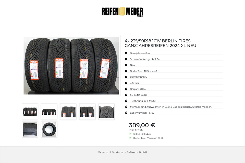 4x 235/50R18 101V BERLIN TIRES GANZJAHRESREIFEN 2024 XL NEU #1S1J – Bild 8