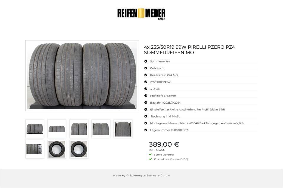 4x 235/50R19 99W PIRELLI PZERO PZ4 SOMMERREIFEN MO #1P6D – Bild 9