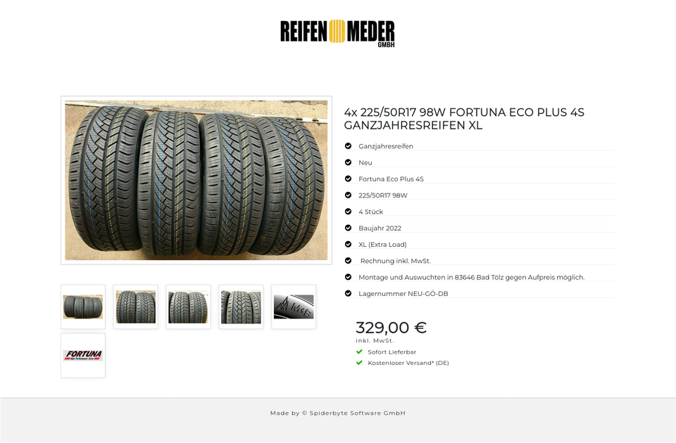 4x 225/50R17 98W FORTUNA ECO PLUS 4S GANZJAHRESREIFEN XL #7050 – Bild 7
