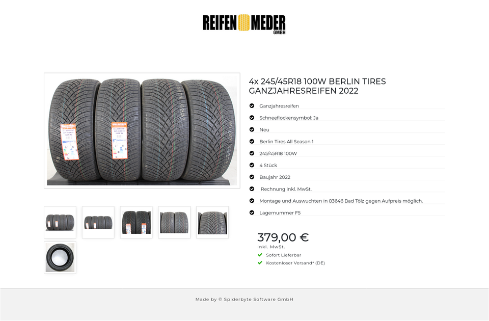 4x 245/45R18 100W BERLIN TIRES GANZJAHRESREIFEN 2022 #1I3H – Bild 7