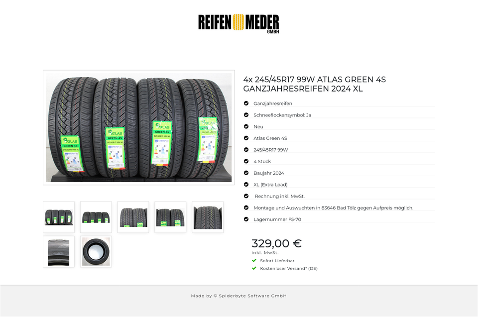 4x 245/45R17 99W ATLAS GREEN 4S GANZJAHRESREIFEN 2024 XL #1QVH – Bild 8
