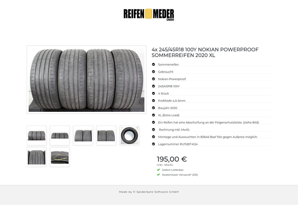 4x 245/45R18 100Y NOKIAN POWERPROOF SOMMERREIFEN 2020 XL #1V6R – Bild 7