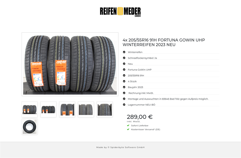 4x 205/55R16 91H FORTUNA GOWIN UHP WINTERREIFEN 2023 NEU #1G7C – Bild 7