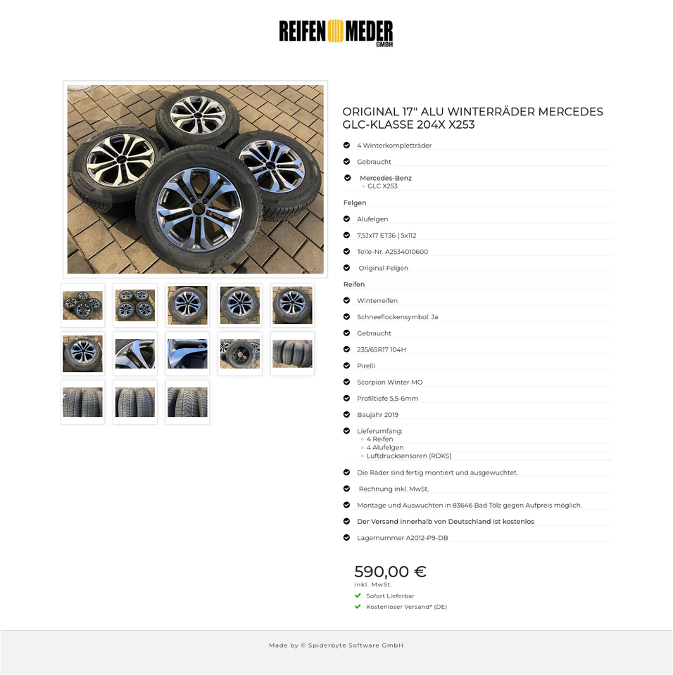 ORIGINAL 17" ALU WINTERRÄDER MERCEDES GLC-KLASSE 204X X253 #9513 – Bild 14