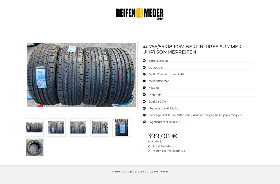 4x 255/55R18 105V BERLIN TIRES SUMMER UHP1 SOMMERREIFEN #19KC – Bild 7