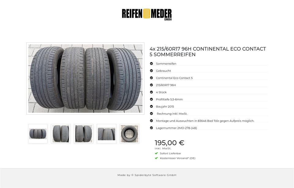 4x 215/60R17 96H CONTINENTAL ECO CONTACT 5 SOMMERREIFEN #3476 – Bild 6