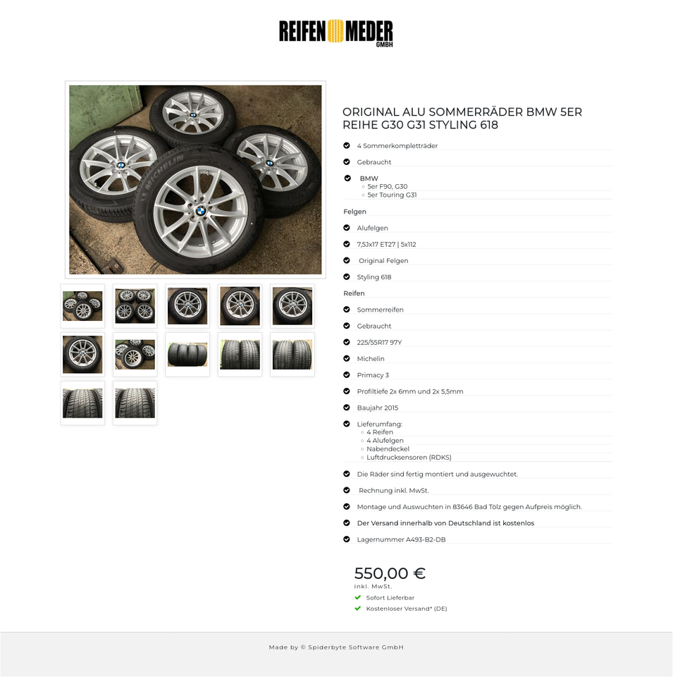 ORIGINAL ALU SOMMERRÄDER BMW 5ER REIHE G30 G31 STYLING 618 #10AN – Bild 13