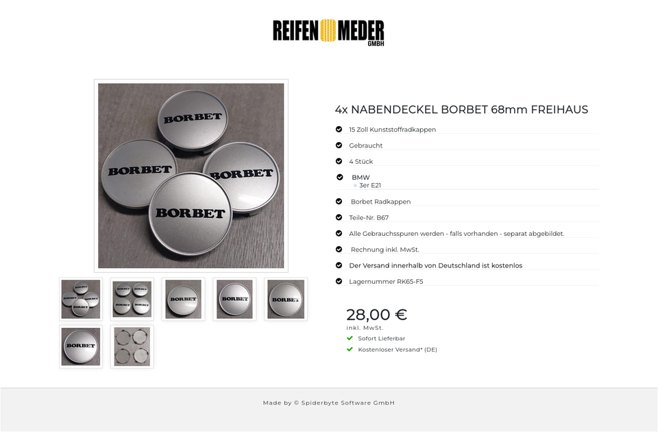 4x NABENDECKEL BORBET 68mm FREIHAUS #1M9O – Bild 8