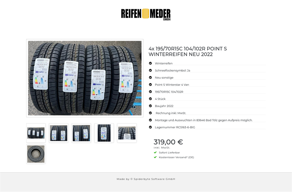 4x 195/70R15C 104/102R POINT S WINTERREIFEN NEU 2022 #11RT – Bild 7