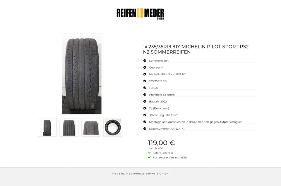 1x 235/35R19 91Y MICHELIN PILOT SPORT PS2 N2 SOMMERREIFEN #1XKC – Bild 5