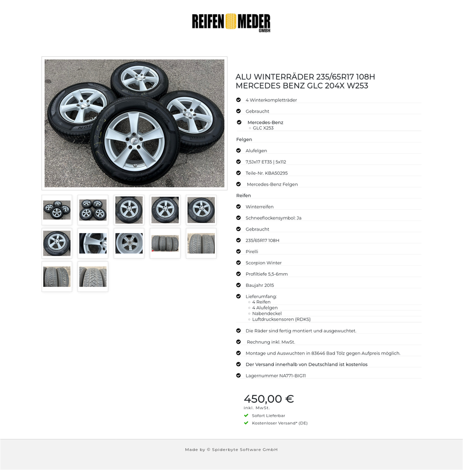 ALU WINTERRÄDER 235/65R17 108H MERCEDES BENZ GLC 204X W253 #116I – Bild 13