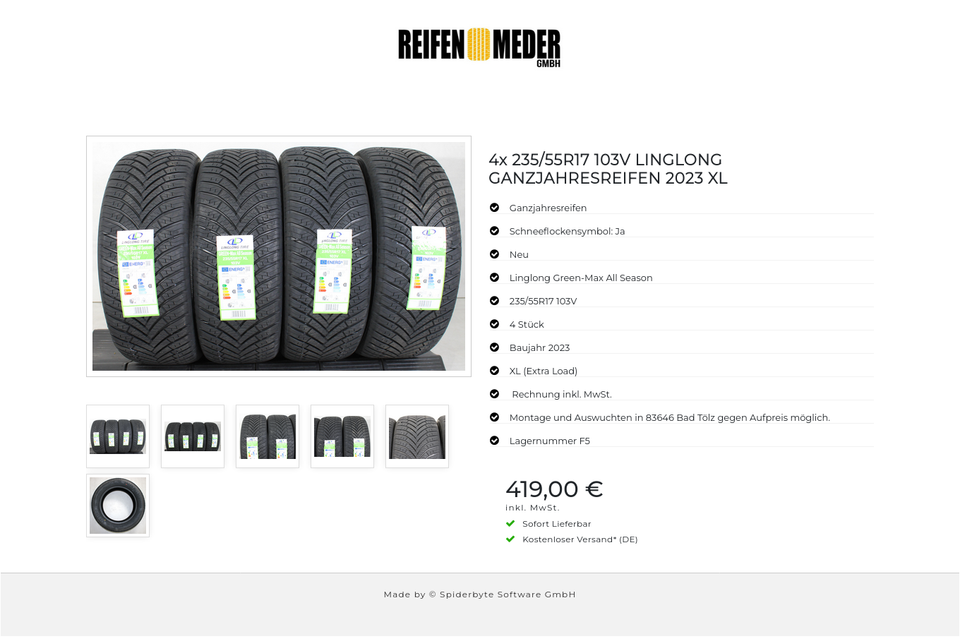 4x 235/55R17 103V LINGLONG GANZJAHRESREIFEN 2023 XL #1HFC – Bild 7