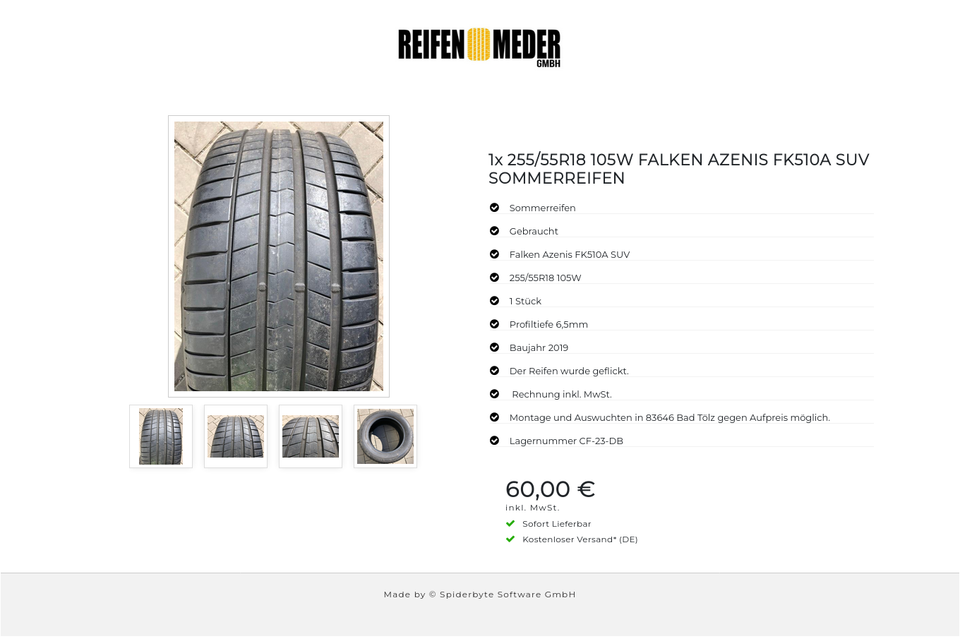 1x 255/55R18 105W FALKEN AZENIS FK510A SUV SOMMERREIFEN #1350 – Bild 5
