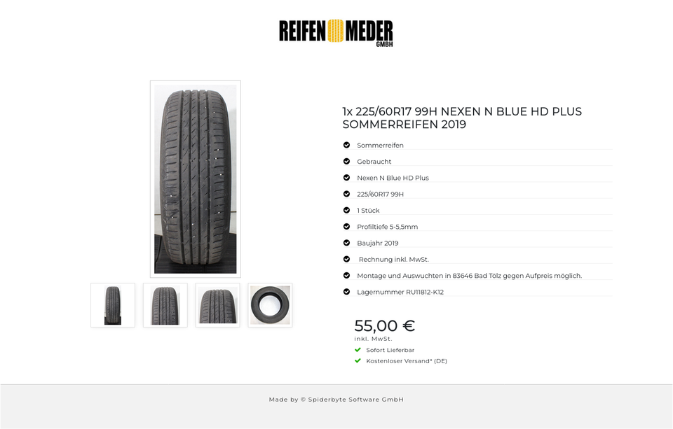 1x 225/60R17 99H NEXEN N BLUE HD PLUS SOMMERREIFEN 2019 #201E – Bild 5