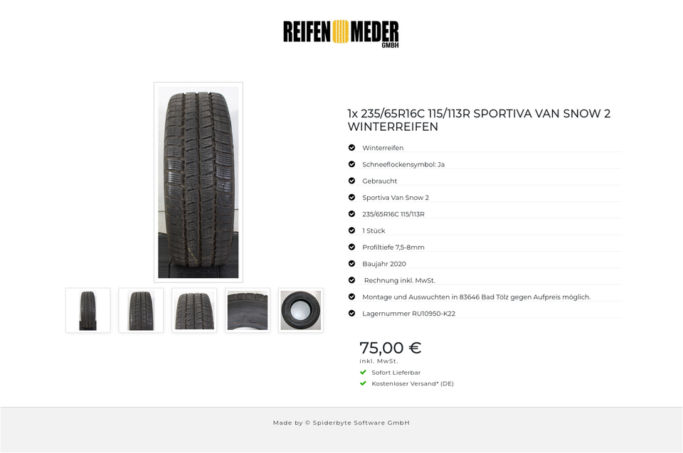 1x 235/65R16C 115/113R SPORTIVA VAN SNOW 2 WINTERREIFEN #1TJI – Bild 6