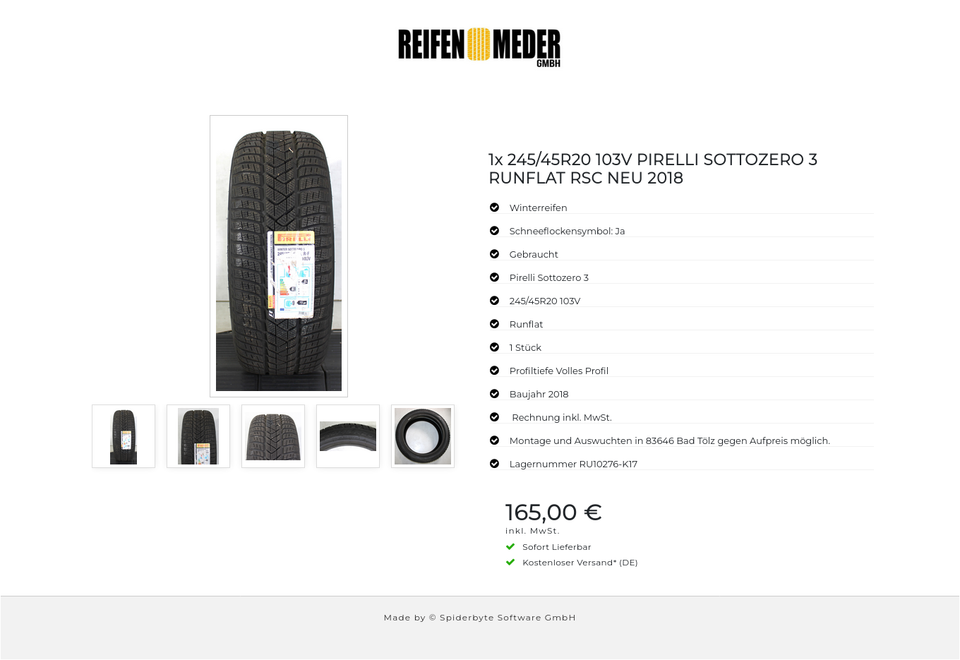 1x 245/45R20 103V PIRELLI SOTTOZERO 3 RUNFLAT RSC NEU 2018 #1PBG – Bild 6