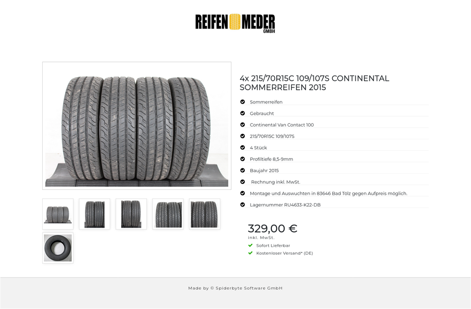 4x 215/70R15C 109/107S CONTINENTAL SOMMERREIFEN 2015 #13YL – Bild 7