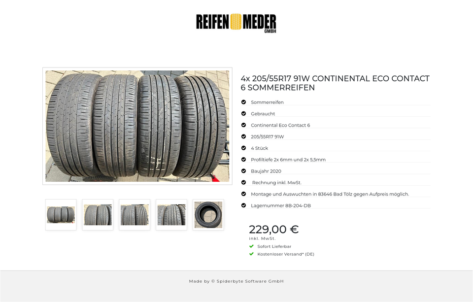 4x 205/55R17 91W CONTINENTAL ECO CONTACT 6 SOMMERREIFEN #15VL – Bild 6