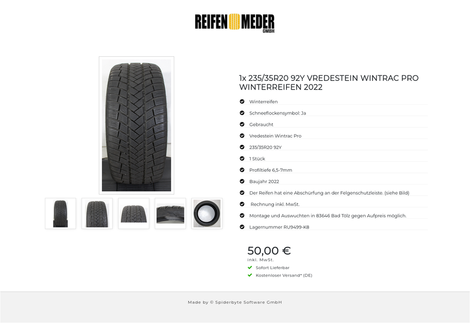 1x 235/35R20 92Y VREDESTEIN WINTRAC PRO WINTERREIFEN 2022 #1NCB – Bild 6