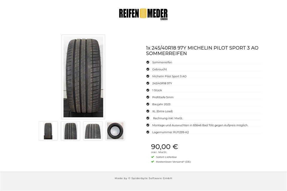 1x 245/40R18 97Y MICHELIN PILOT SPORT 3 AO SOMMERREIFEN #1VAM – Bild 5