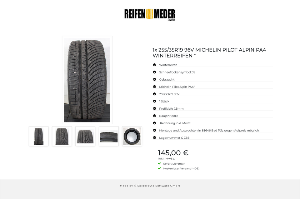 1x 255/35R19 96V MICHELIN PILOT ALPIN PA4 WINTERREIFEN * #1PVB – Bild 6