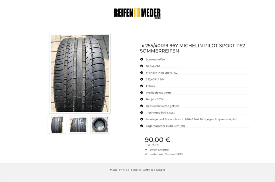 1x 255/40R19 96Y MICHELIN PILOT SPORT PS2 SOMMERREIFEN #3089 – Bild 4