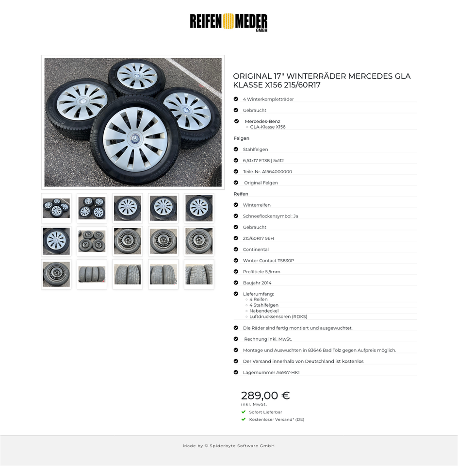 ORIGINAL 17" WINTERRÄDER MERCEDES GLA KLASSE X156 215/60R17 #1DQL – Bild 16