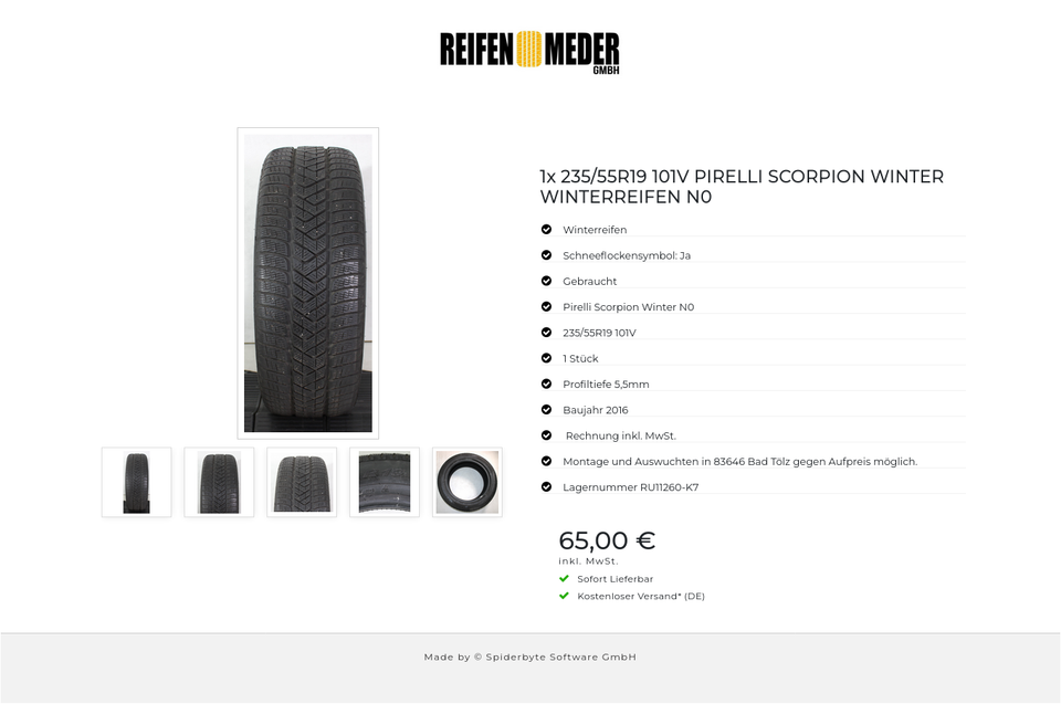 1x 235/55R19 101V PIRELLI SCORPION WINTER WINTERREIFEN N0 #1V4Y – Bild 6