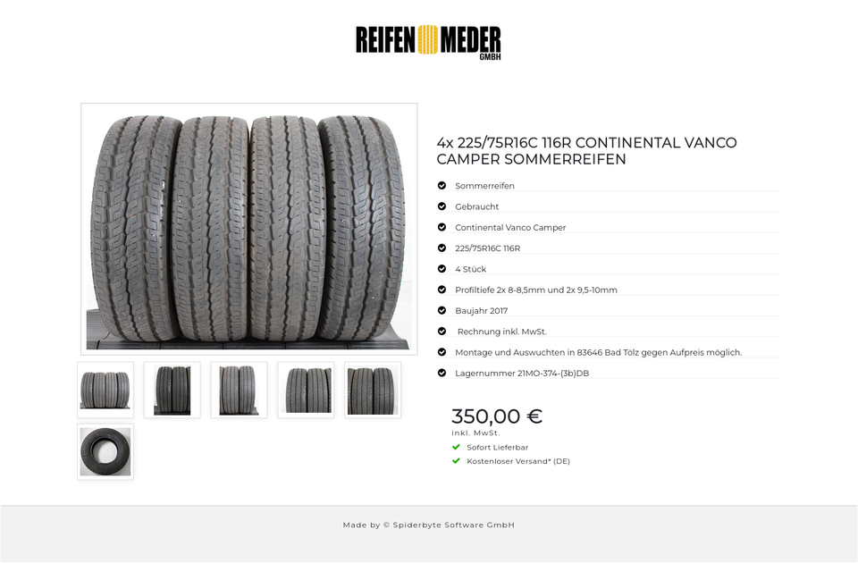 4x 225/75R16C 116R CONTINENTAL VANCO CAMPER SOMMERREIFEN #145P – Bild 7