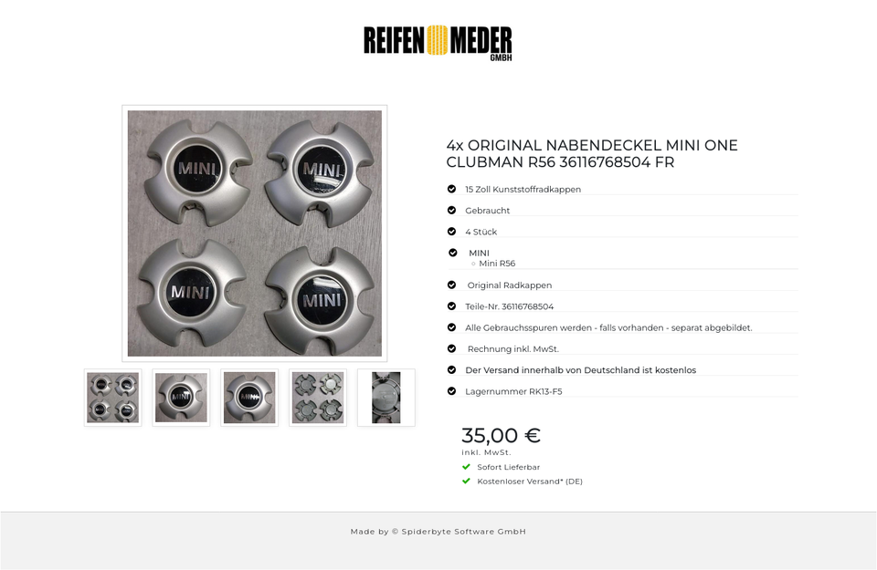 4x ORIGINAL NABENDECKEL MINI ONE CLUBMAN R56 36116768504 FR #1M3A – Bild 6