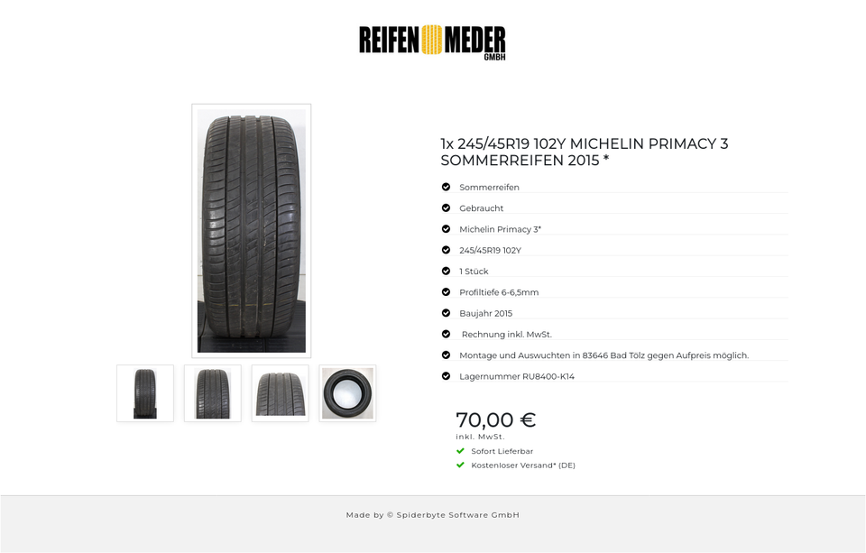 1x 245/45R19 102Y MICHELIN PRIMACY 3 SOMMERREIFEN 2015 * #1H6L – Bild 5