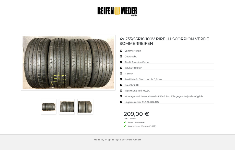 4x 235/55R18 100V PIRELLI SCORPION VERDE SOMMERREIFEN #6682 – Bild 4