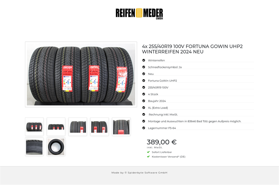 4x 255/40R19 100V FORTUNA GOWIN UHP2 WINTERREIFEN 2024 NEU #1QDG – Bild 8