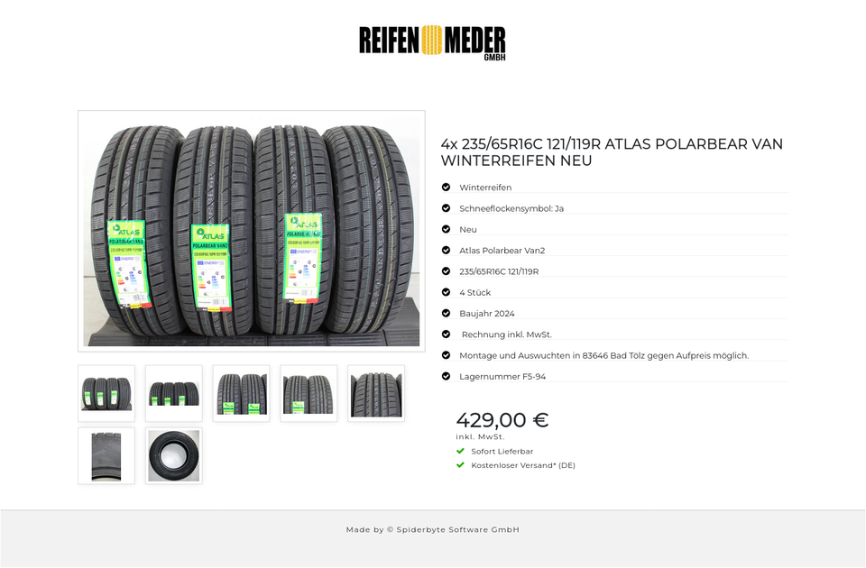 4x 235/65R16C 121/119R ATLAS POLARBEAR VAN WINTERREIFEN NEU #1UFR – Bild 8