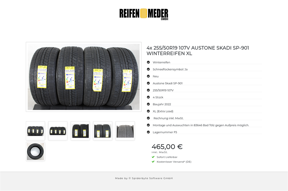 4x 255/50R19 107V AUSTONE SKADI SP-901 WINTERREIFEN XL #1HFN – Bild 7