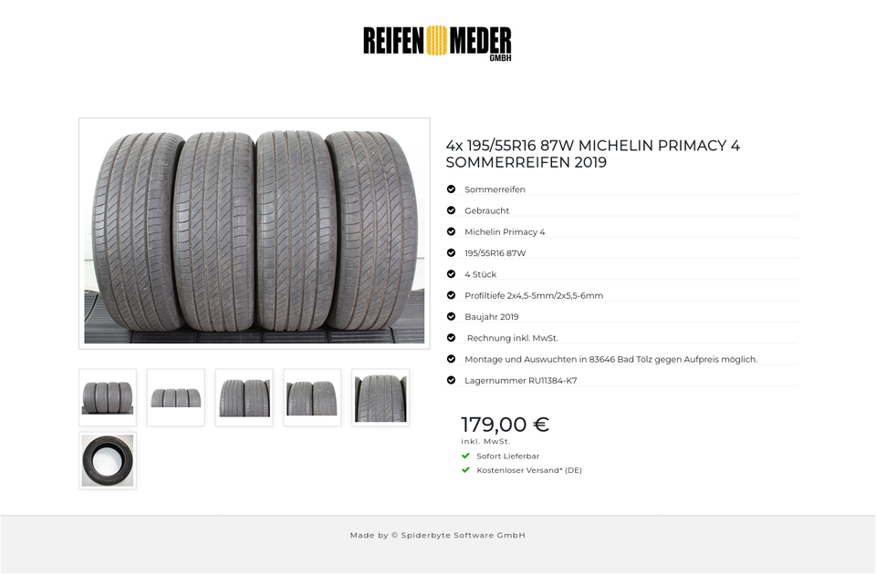 4x 195/55R16 87W MICHELIN PRIMACY 4 SOMMERREIFEN 2019 #1W3A – Bild 7