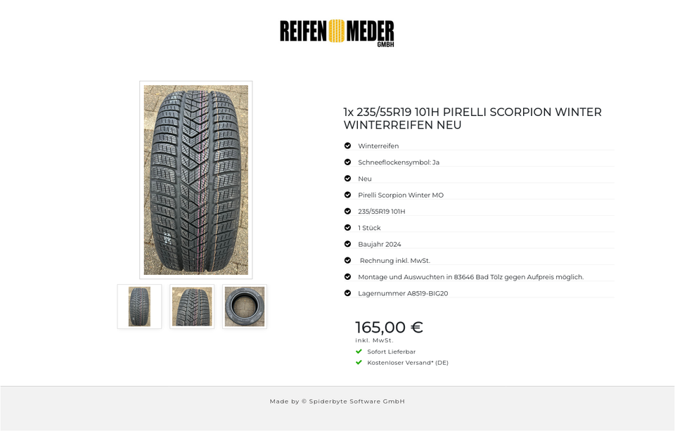 1x 235/55R19 101H PIRELLI SCORPION WINTER WINTERREIFEN NEU #1Q7N – Bild 4