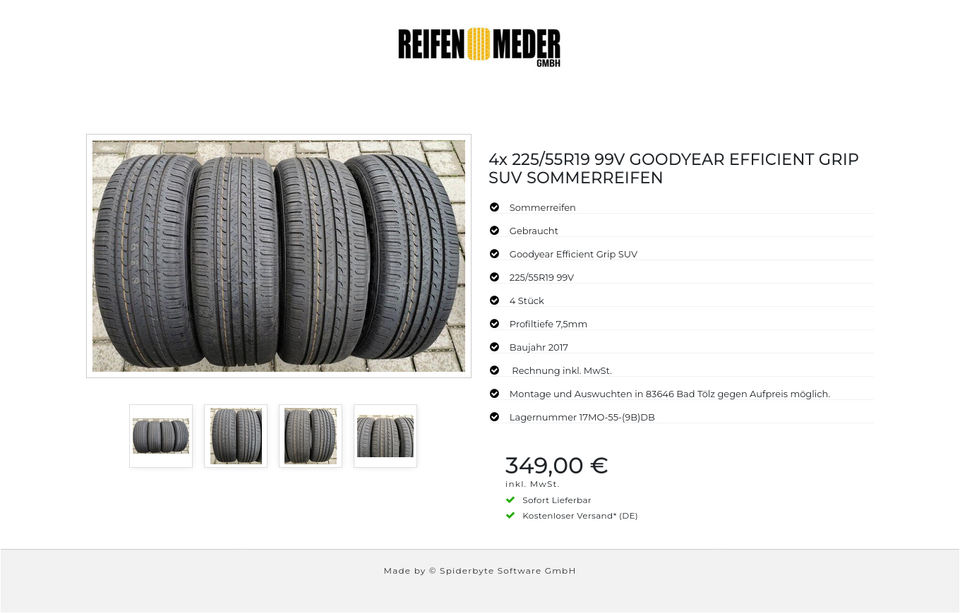 4x 225/55R19 99V GOODYEAR EFFICIENT GRIP SUV SOMMERREIFEN #5066 – Bild 5