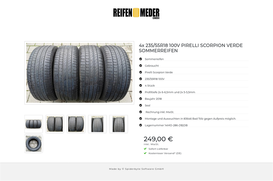 4x 235/55R18 100V PIRELLI SCORPION VERDE SOMMERREIFEN #8848 – Bild 7