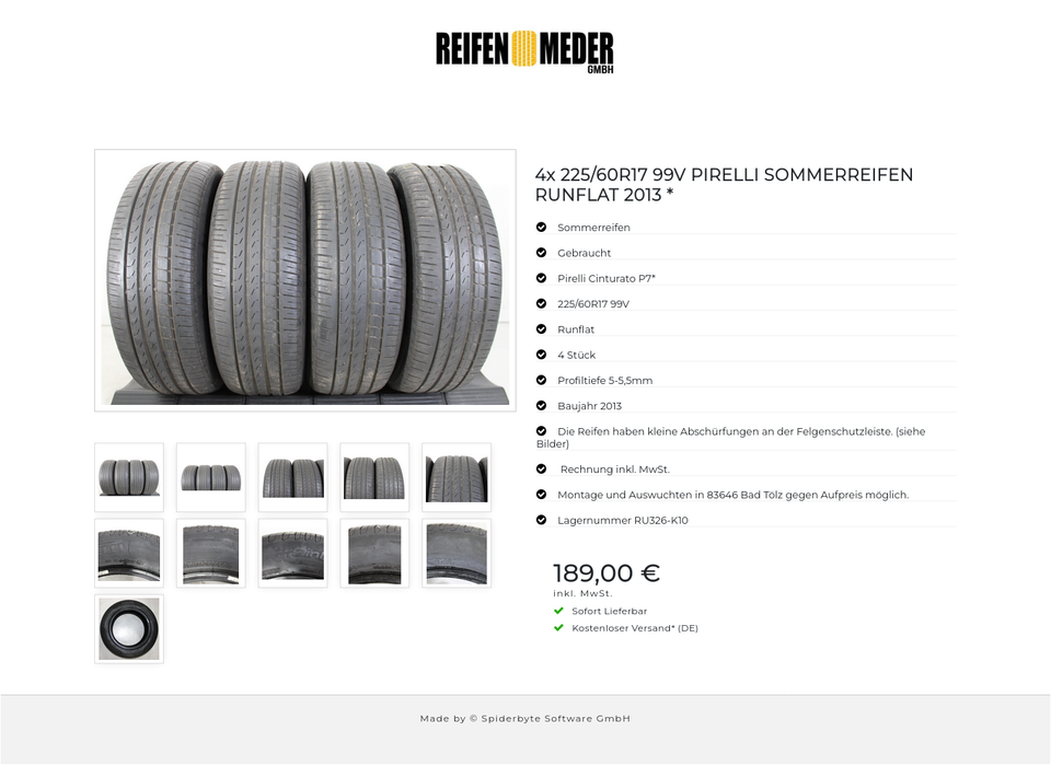 4x 225/60R17 99V PIRELLI SOMMERREIFEN RUNFLAT 2013 * #1MGG – Bild 12