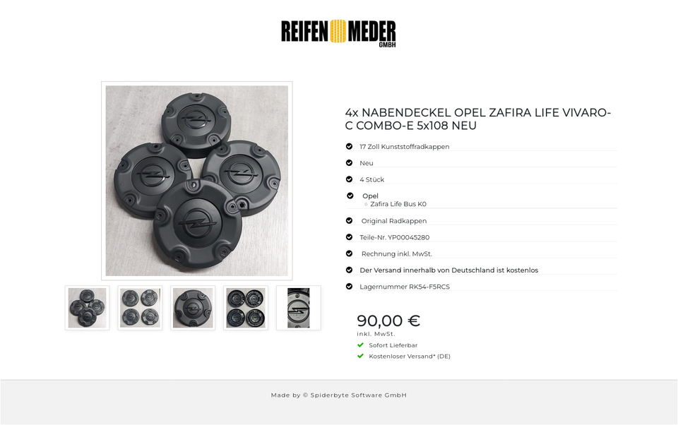 4x NABENDECKEL OPEL ZAFIRA LIFE VIVARO-C COMBO-E 5x108 NEU #1M9D – Bild 6